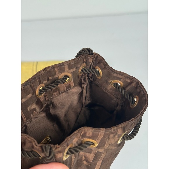 Fendi Drawstring Monogram Crossbody Bag Vintage Tassel Authentic - Picture 9 of 11